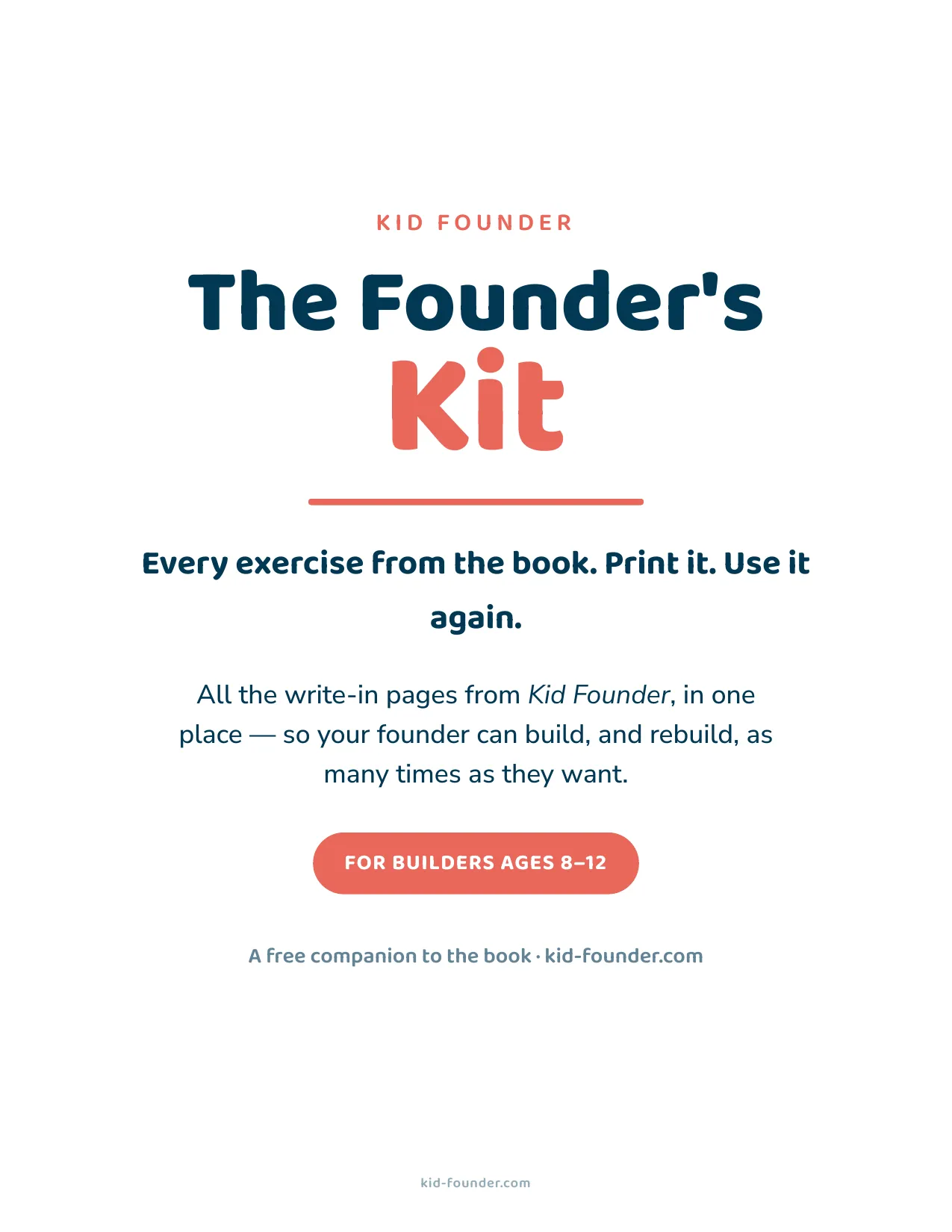 A stack of the nine printed pages of the Founder's Kit.
